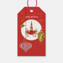 Jul Unicorn Ansikte Flick kalas Presentetikett