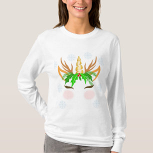 Jul Unicorn Ansikte T Shirt
