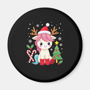 Jul Unicorn Cute Magic Julafton Småbarn Girls Magnet