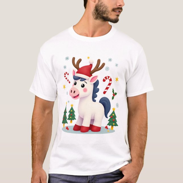 Jul Unicorn Cute T Shirt (Framsida)