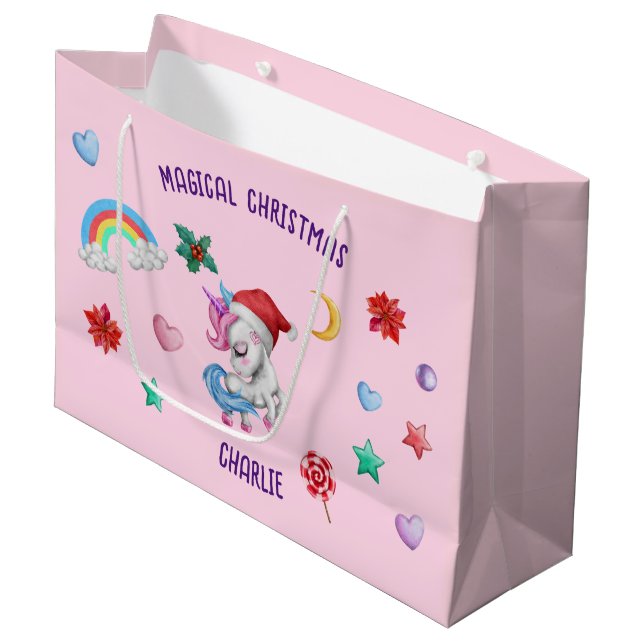Jul Unicorn Gift Wrapping Magic Helgdag (Framsidan Vinklad)