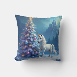 Jul Unicorn och Fairytale Castle Kudde