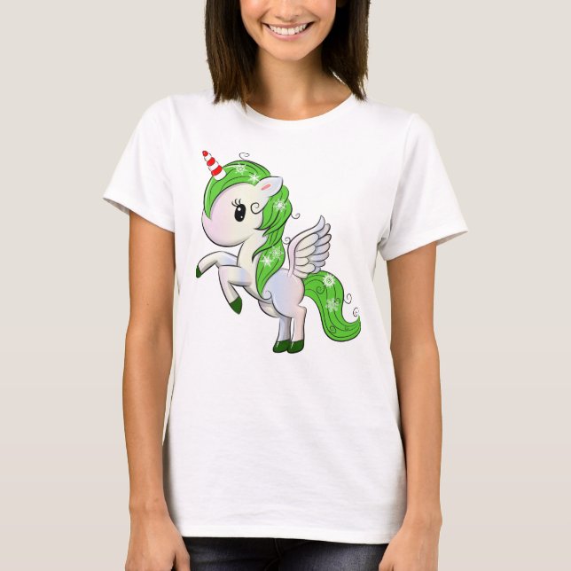 Jul Unicorn Pegasus T Shirt (Framsida)