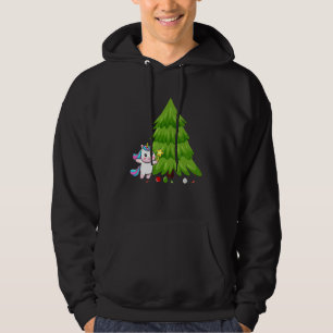 Jul Unicorn Träd Pet Animal Cute Hoodie