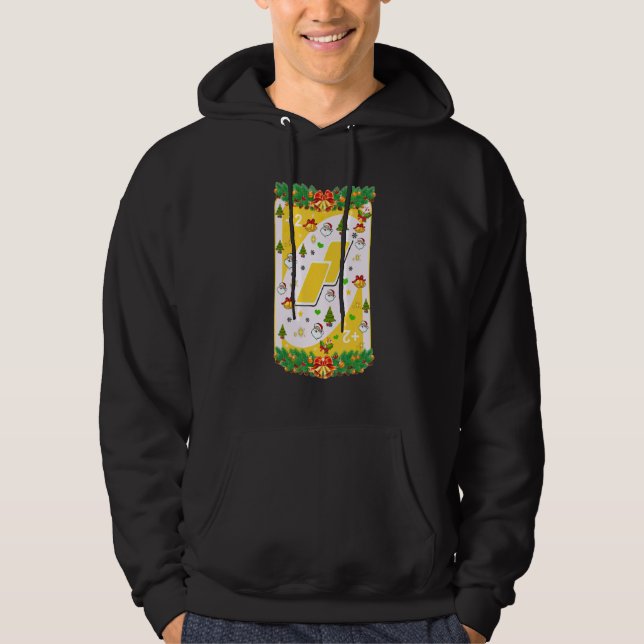 Jul Uno-kort Julafton Träd Santa Wandean Snowfla Hoodie (Framsida)