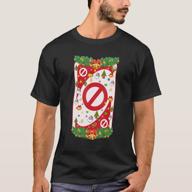 Jul Uno-kort Julafton Träd Santa Wandean Snowfla T Shirt (Framsida)