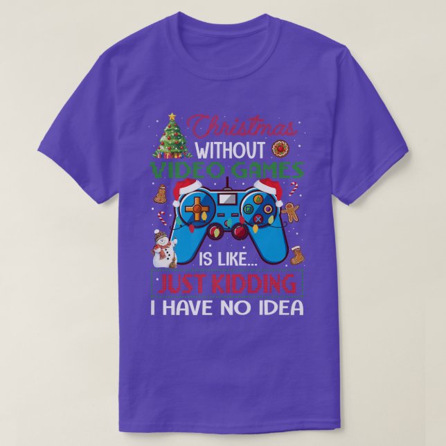 Jul utan videospel Den vackra julvide T Shirt (Design framsida)