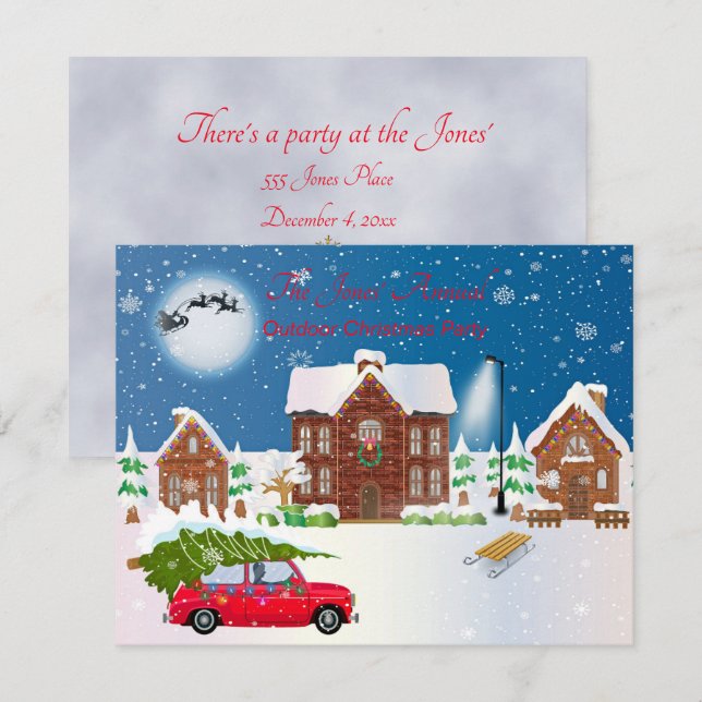 Jul utomhus Party Inbjudningar (Fram/baksida)