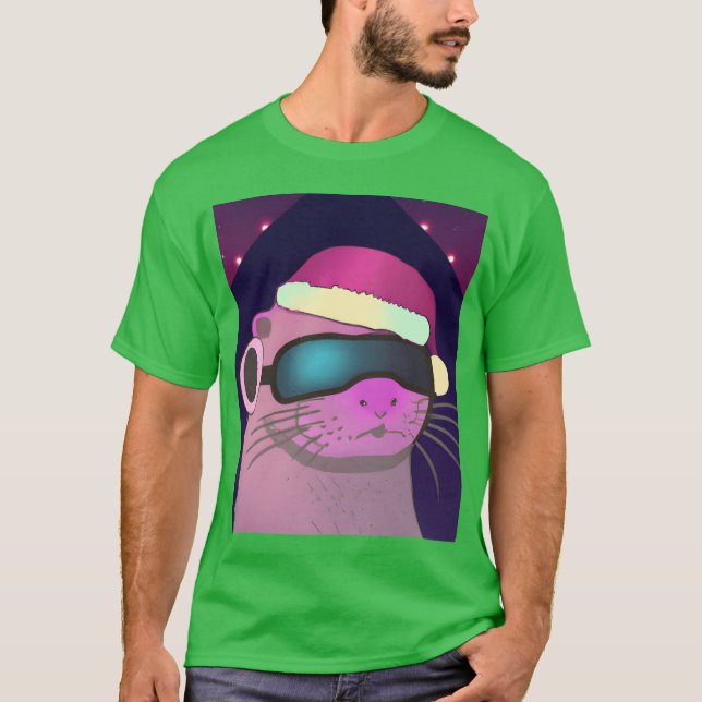 Jul utter med julhatt present t shirt (Framsida)