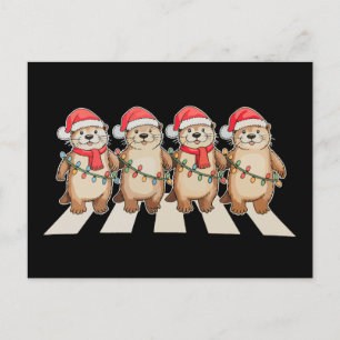 Jul utter Xmas Ljussatta Santahatt Semester Helg Vykort