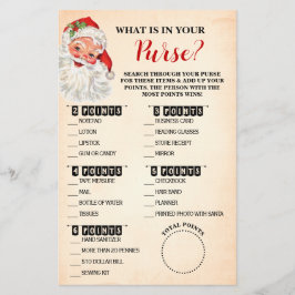 Jul Vad är det i ditt Purse Santa Game Card? Flygblad
