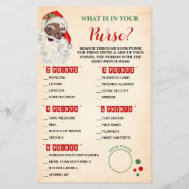 Jul Vad är det i ditt Purse Santa Game Card? Flygblad