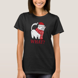 Jul VAD Katt I Santa Hat Glad helg T Shirt