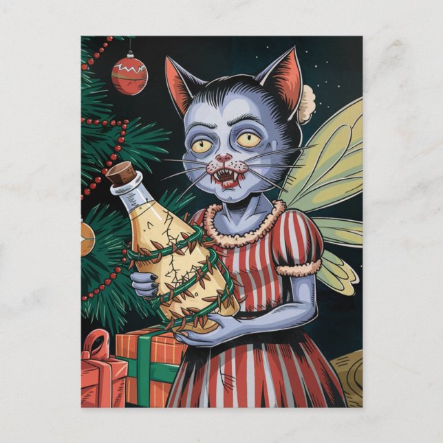 Jul Vampire Fairy Vykort (Framsida)