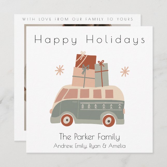 Jul Van Flat Helgdag Card Julkort (Fram/baksida)