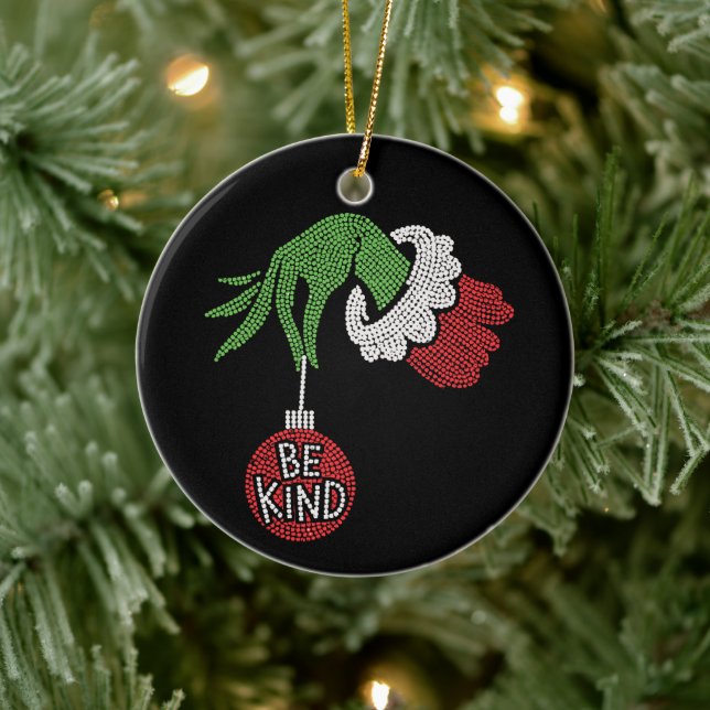 Jul Vänlig Jingle Ball Rhinestone Bling Julgransprydnad Keramik (Träd)