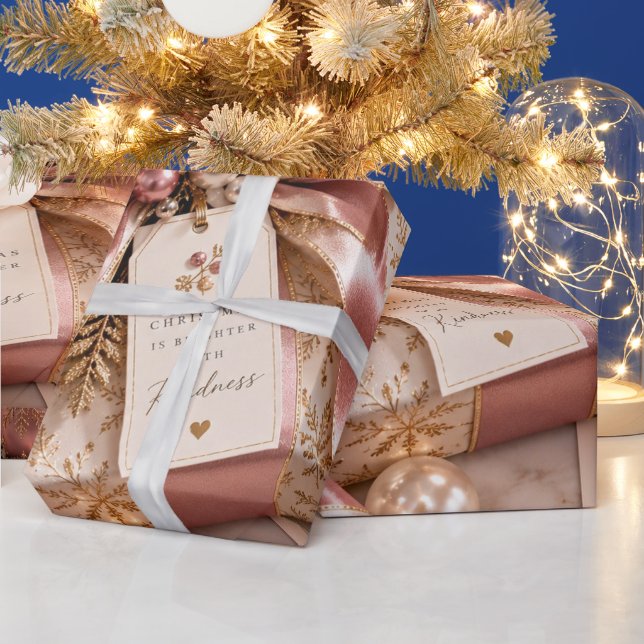 Jul vänlighet Rosa Guld Presentpapper (Helgdagar)