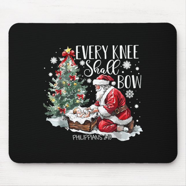 Jul Varje Knä Skall Böjas Julkrubba Musmatta (Framsidan)