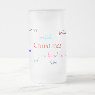 Jul Värld runt Frosted Frostat Ölglas
