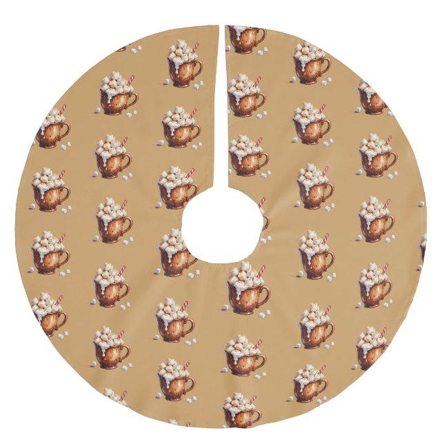 Jul varm choklad julgransmatta borstad polyester (Framsidan)