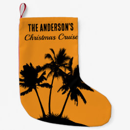 Jul-Västindien Cruise Handflatan Träd Liten Julstrumpa