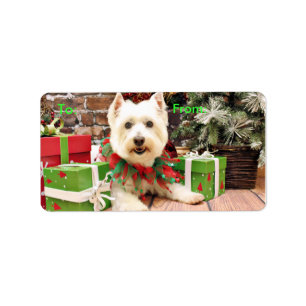 Jul - västra höglands- Terrier - Abby Adressetikett