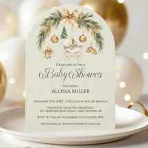 Jul Vattenfärg Grönska Vinter Bebis Shower
