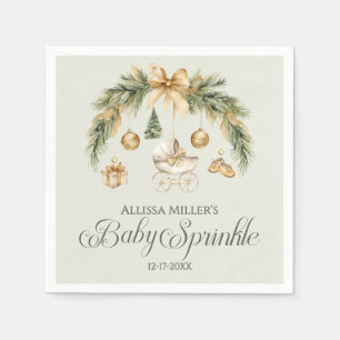 Jul Vattenfärg Grönska Vinter Bebis Sprinkle Pappersservett