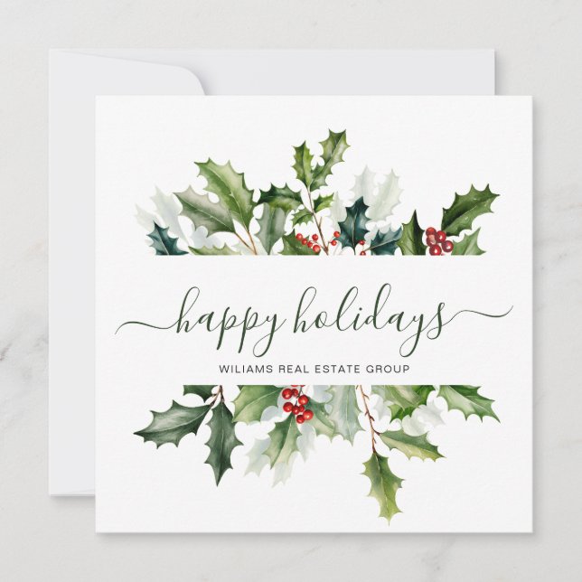 Jul Vattenfärg Mistel Corporate Hälsning Julkort (Framsida)