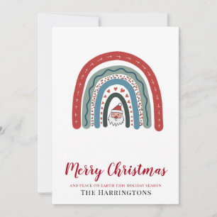 Jul Vattenfärg Tomte Regnbåge Platt Kort