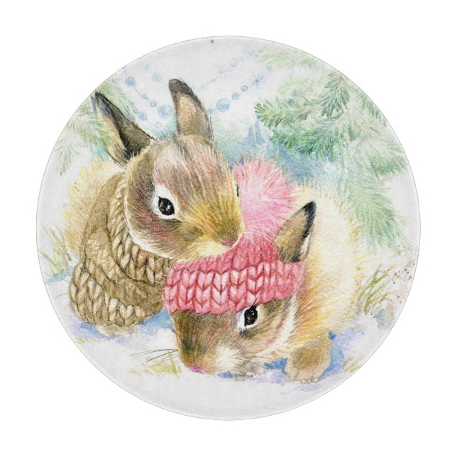 Jul | Vattenfärg - Vinterskogsbunnier (Framsidan)