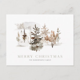Jul vattenfärgskort med vinterlandskap vykort