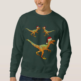 Jul Velociraptor Funny Raptor Dinosaur Humor Lång Ärmad Tröja
