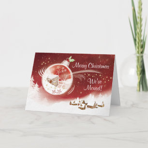 Jul vi har flyttat, Bauble med husinsida Helgkort
