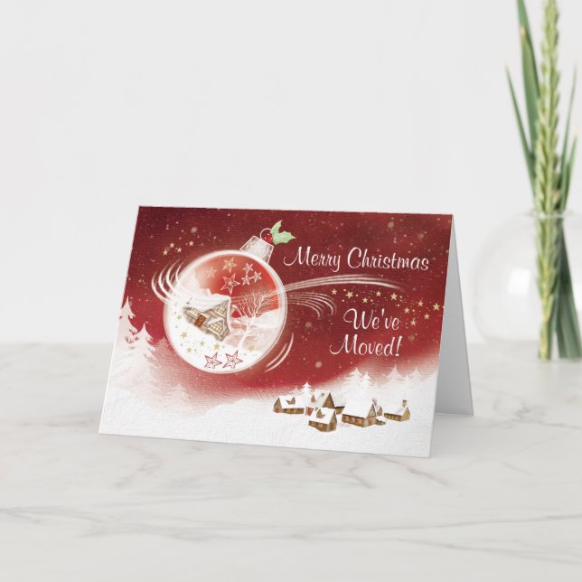 Jul vi har flyttat, Bauble med husinsida Helgkort (Framsida)