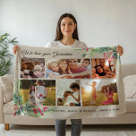 Jul VI KÄRLEK DU GRANDMA Rustic Photo Collage Fleecefilt<br><div class="desc">Den här moderna fotokollage-filten från Flexicus skiner med dina sex favoritfoton omgivna av vattenfärgbilder från säsong, inklusive mistletoe, gräs och hullbär. Elegant-skript läser WE KÄRLEK DU GRANDMA och är enkelt att anpassa med din familj namn. Medan illustrationerna är röda och grönt är den här filten den roliga (tryckta) pärllineversionen och...</div>