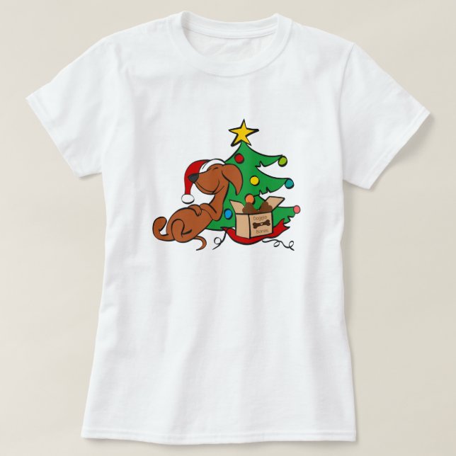 jul Vibes Dachshund Hund T-Shirt (Design framsida)