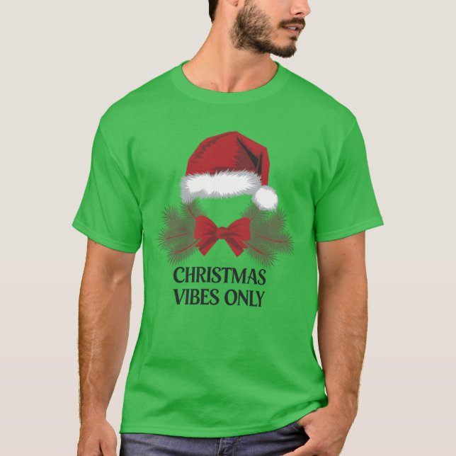 Jul Vibes Endast julvänner vid jultomten T Shirt (Framsida)