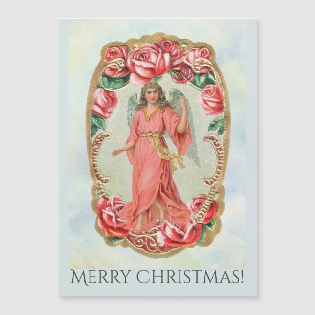 Jul Victorian Angel Framed av Röd ros Guld (Framsida)