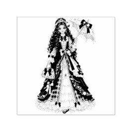 Jul Victorian prinsessa med parasoll Självfärgande Stämpel