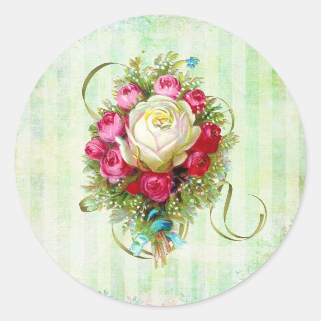 Jul Victorian Sticker Runt Klistermärke (Framsida)