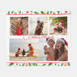 Jul vid Beach 5 Photo Collage Modern Fleecefilt