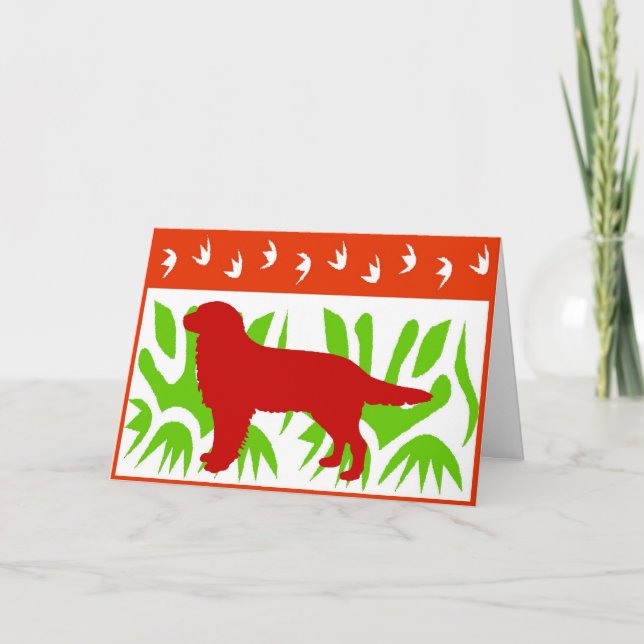 Jul vid jakt på Hund Helgkort (Framsida)
