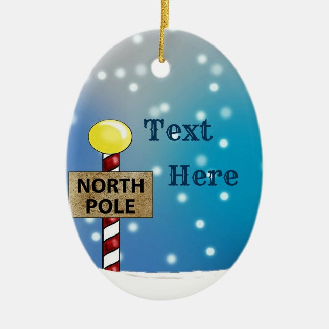 Jul vid Nordpolen Julgransprydnad Keramik (Framsidan)