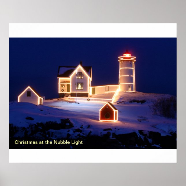 Jul vid Nubble Light Poster (Framsidan)
