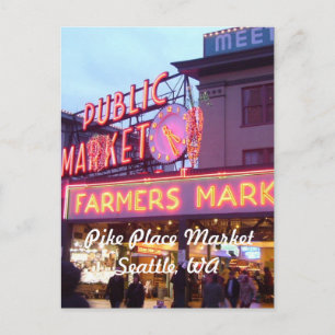 Jul vid Seattle på Pike Ställe-marknaden Helg Vykort