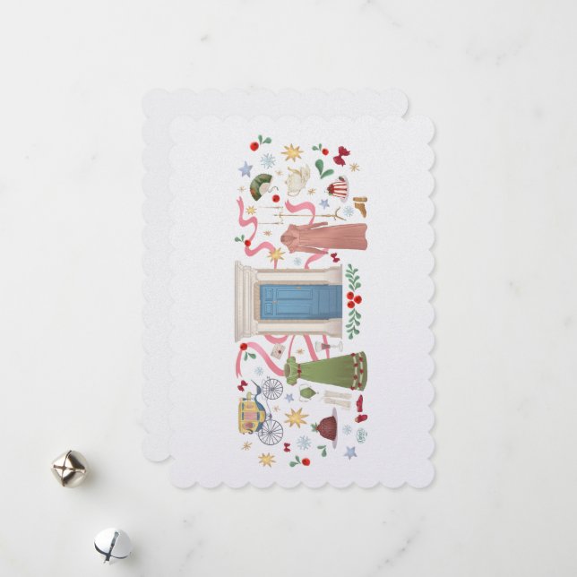 Jul vid Slumpvis, platt Helgdag Card Julkort (Fram/Back In Situ)