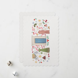 Jul vid Slumpvis, platt Helgdag Card Julkort