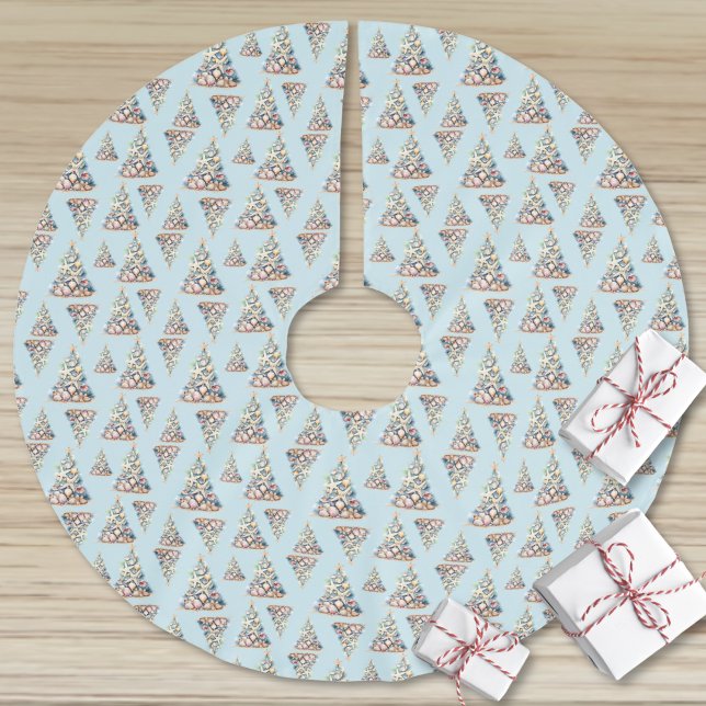 Jul vid stranden julgransmatta borstad polyester (Beach Christmas Brushed Polyester Tree Skirt)