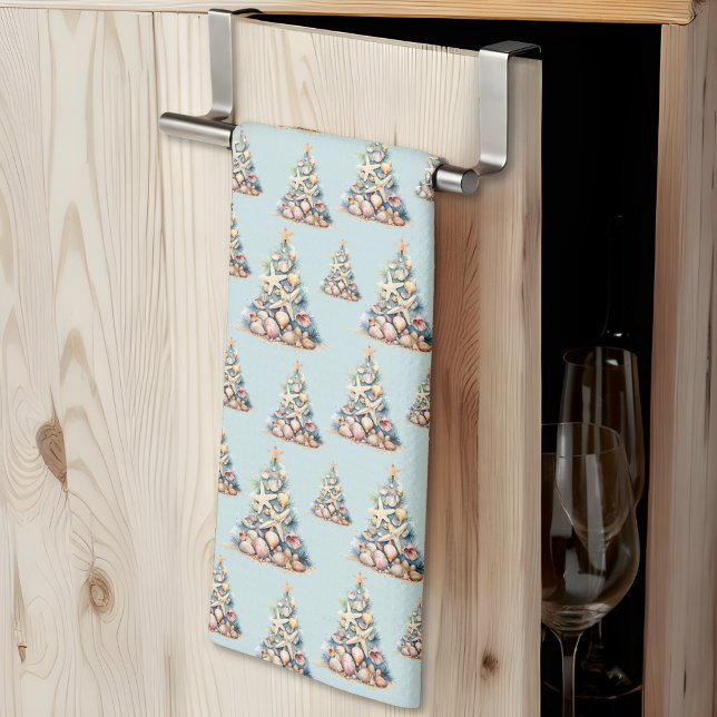 Jul vid stranden kökshandduk (Beach Christmas kitchen towel )
